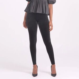 SPANX Velvet High-Waisted Shaping Leggings – Black | Size L | Style 2070